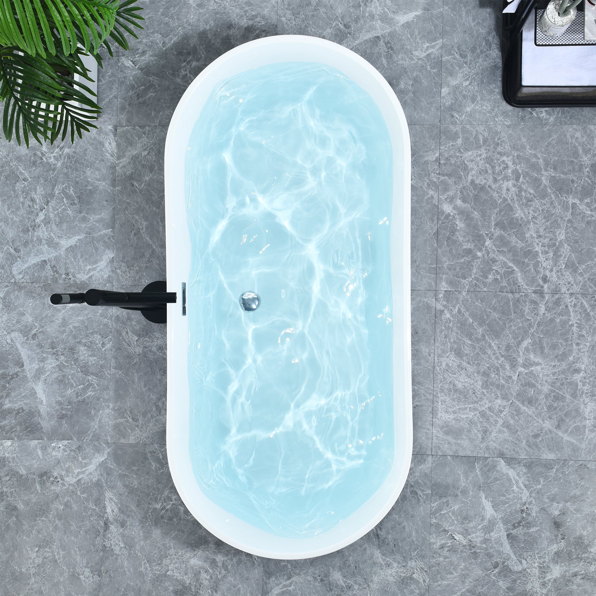 Contemporary Oval Design Freestanding Soaking Bathtub by Altair