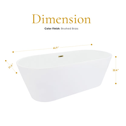 Contemporary Oval Design Freestanding Soaking Bathtub by Altair