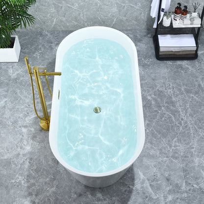 Contemporary Oval Design Freestanding Soaking Bathtub by Altair