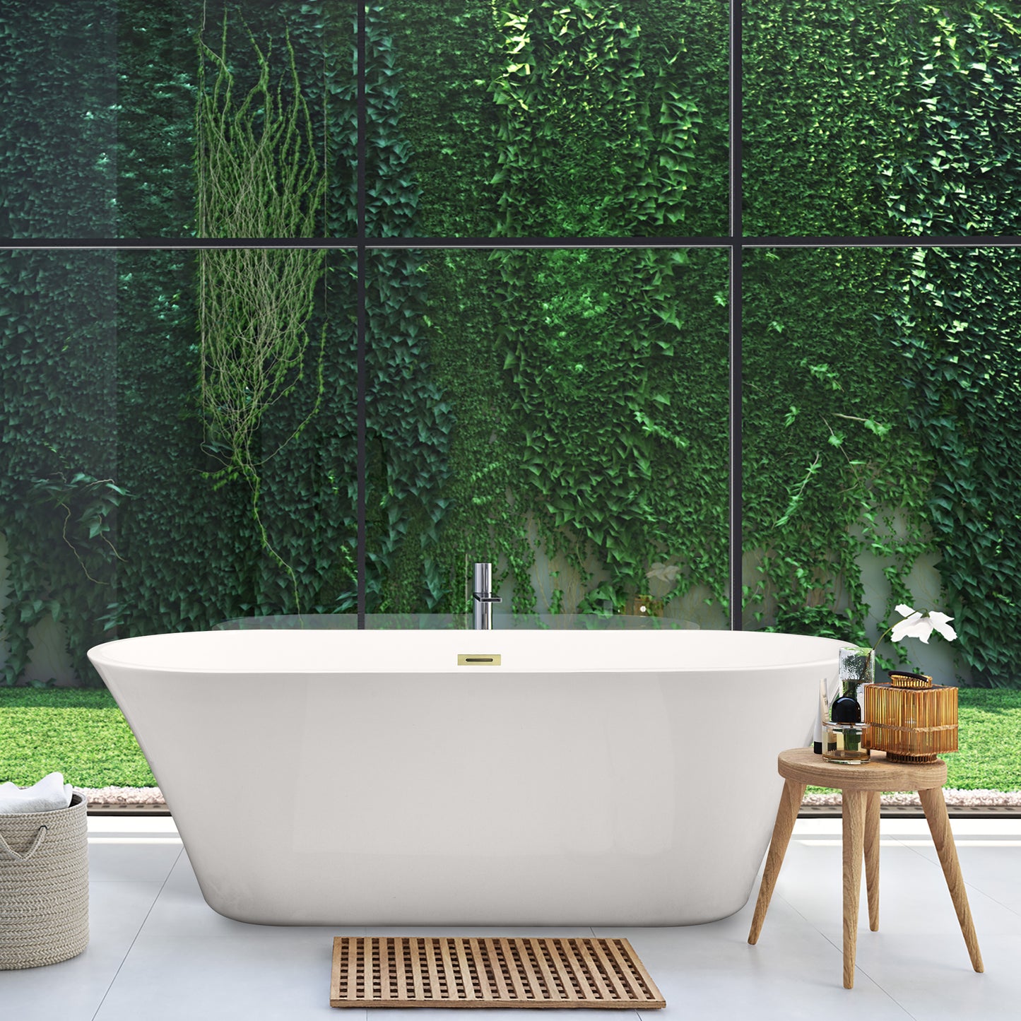 Sleek, Contemporary Oval Design Freestanding Bathtub by Altair