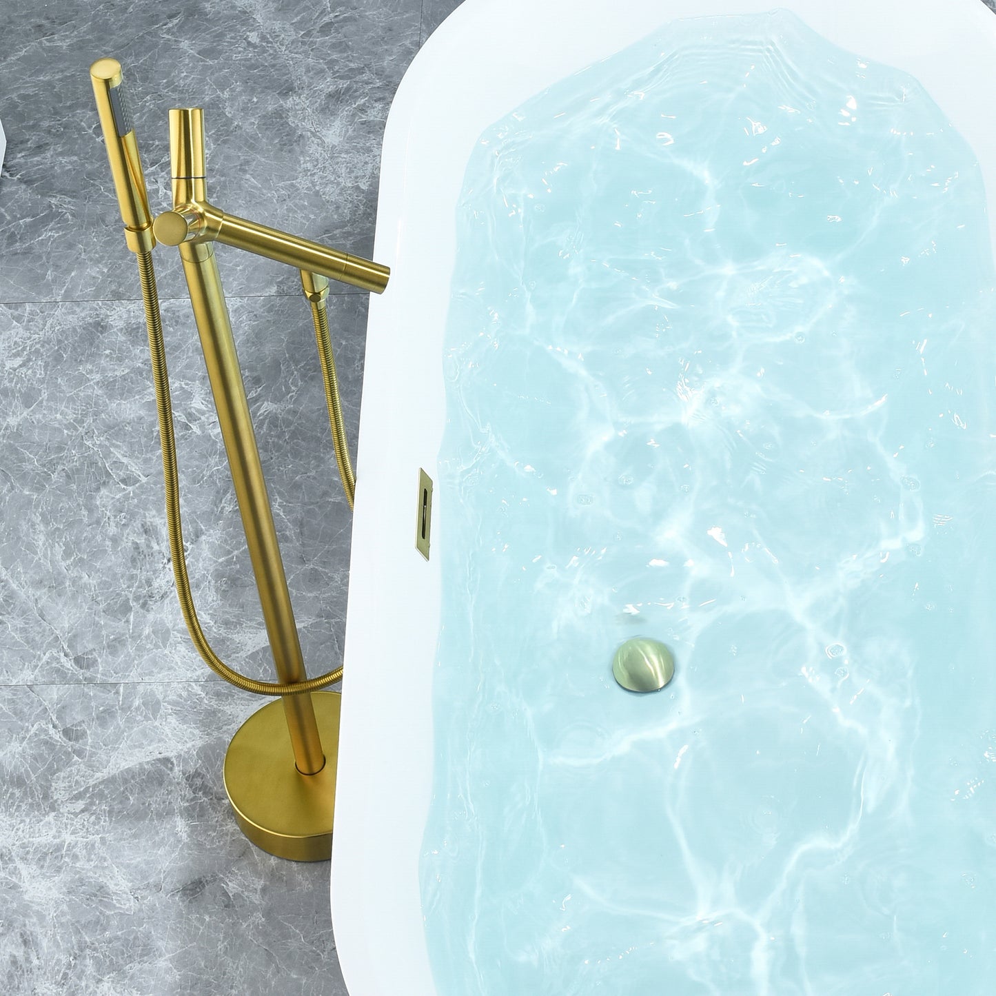Sleek, Contemporary Oval Design Freestanding Bathtub by Altair