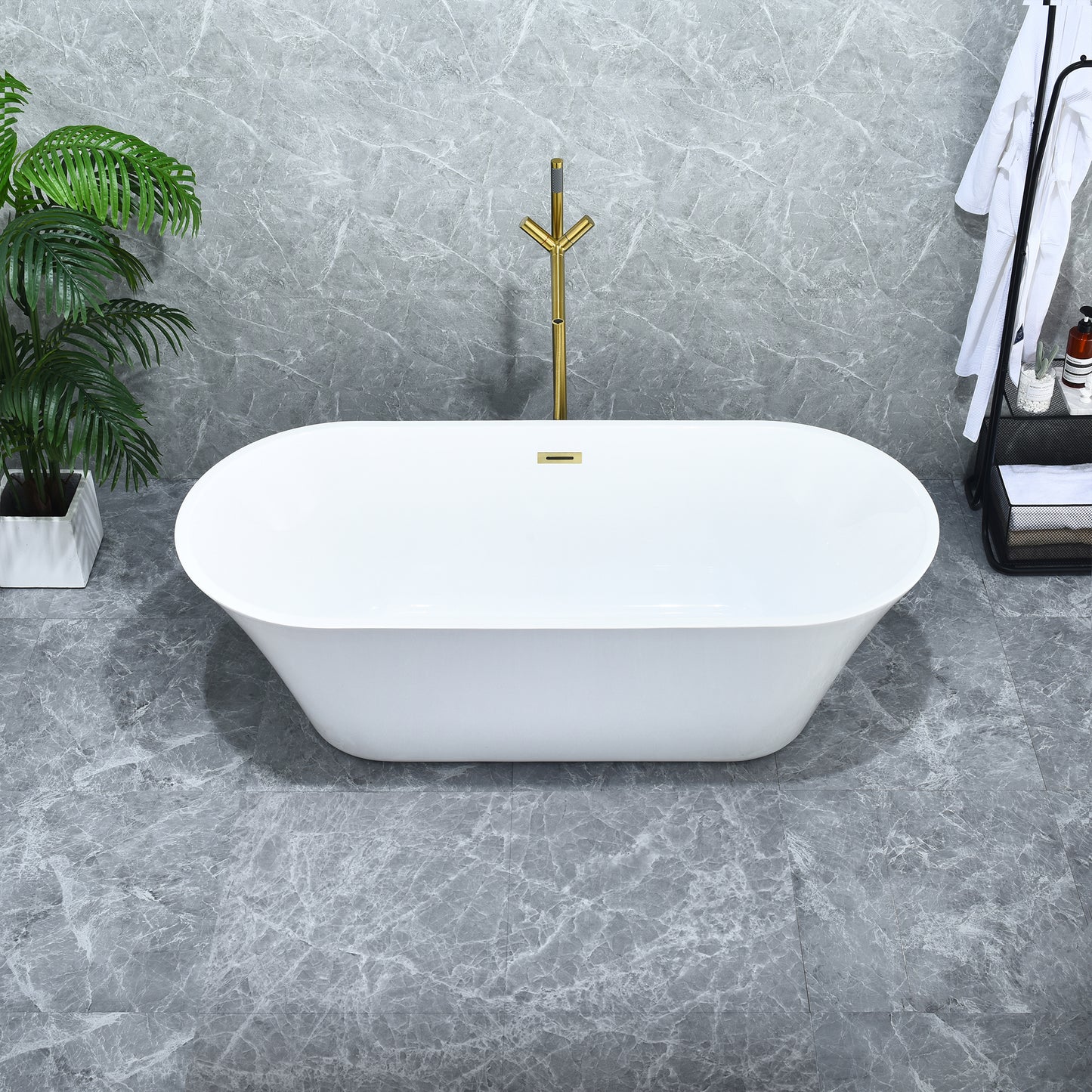 Sleek, Contemporary Oval Design Freestanding Bathtub by Altair
