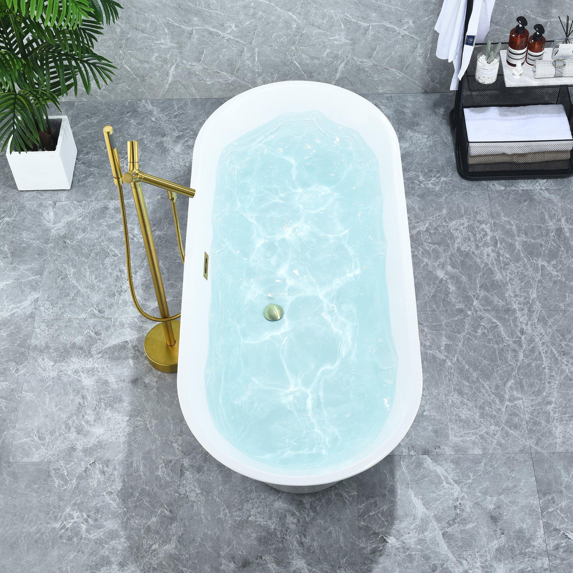 Sleek, Contemporary Oval Design Freestanding Bathtub by Altair