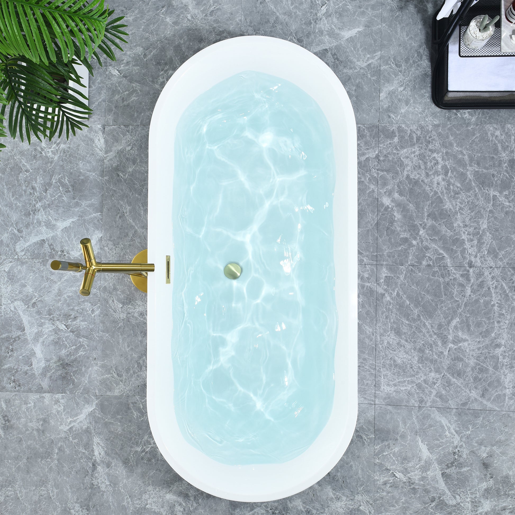 Sleek, Contemporary Oval Design Freestanding Bathtub by Altair