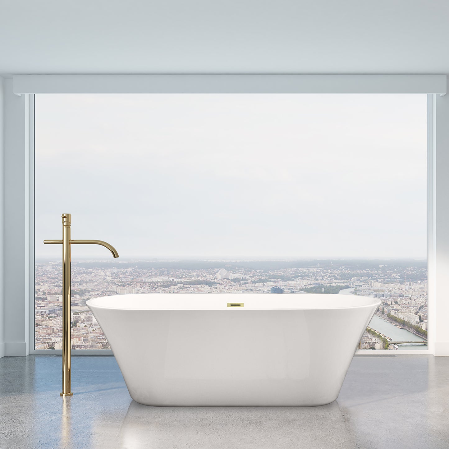 Sleek, Contemporary Oval Design Freestanding Bathtub by Altair