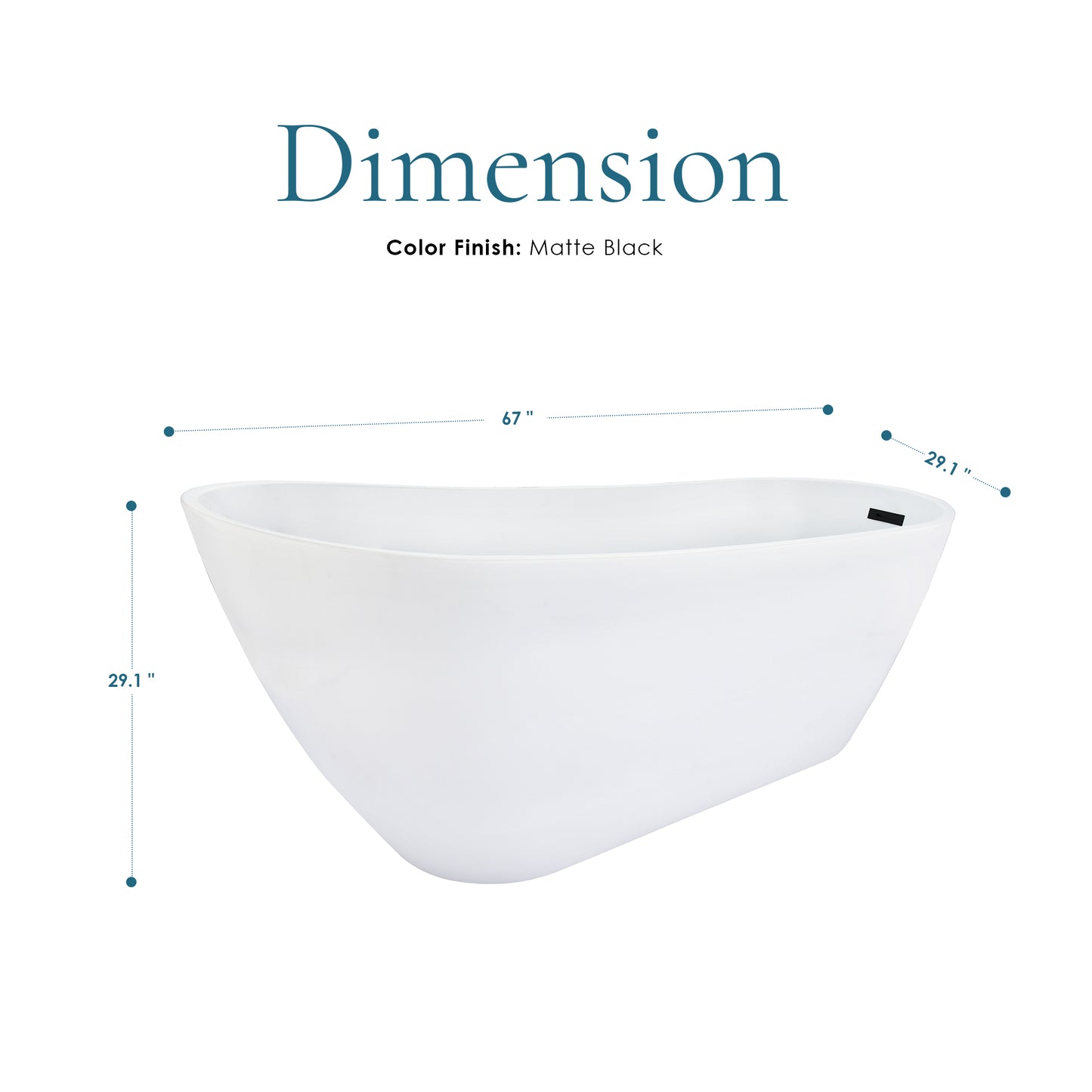 Contemporary, Single-Slipper Design Freestanding Bathtub by Altair