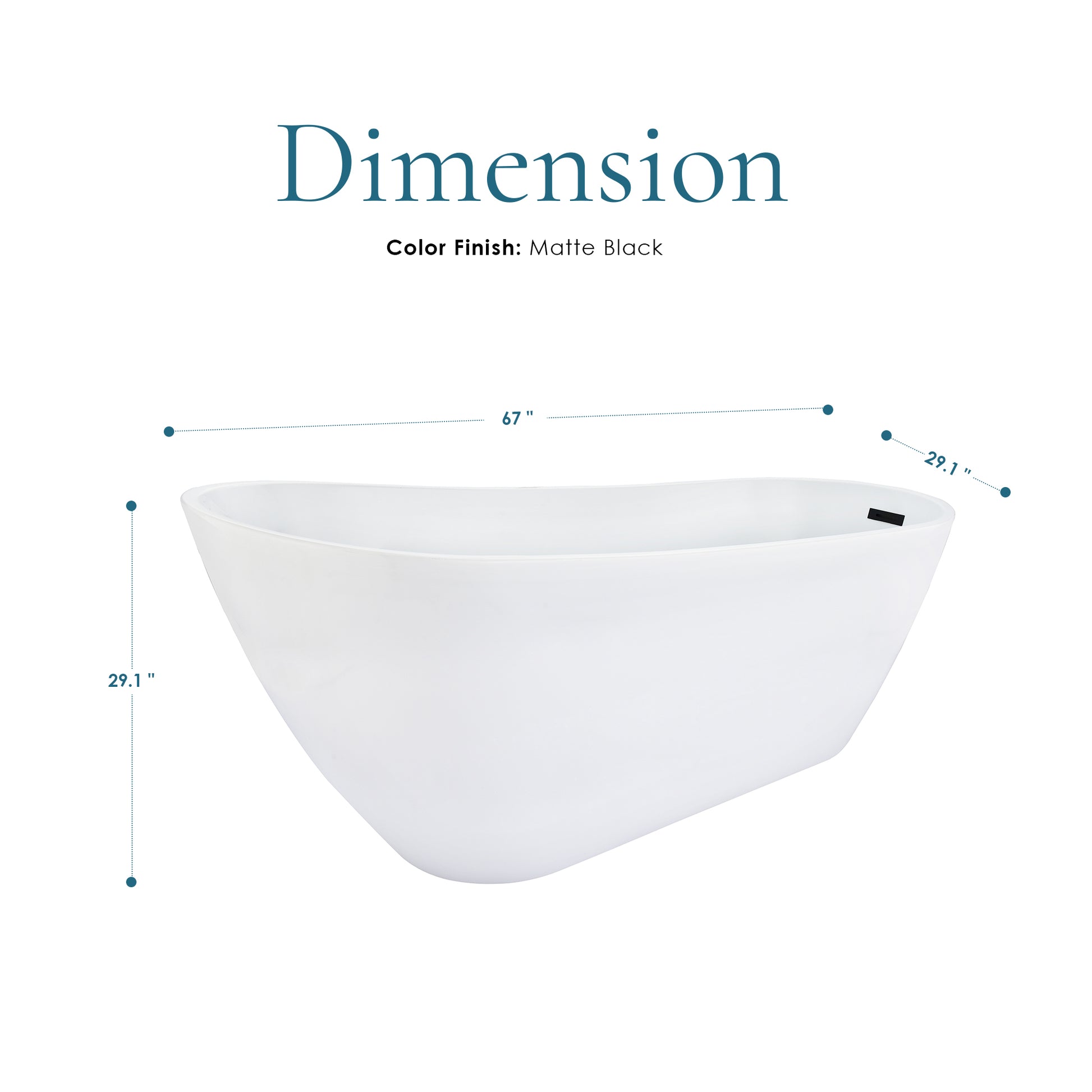 Contemporary, Single-Slipper Design Freestanding Bathtub by Altair