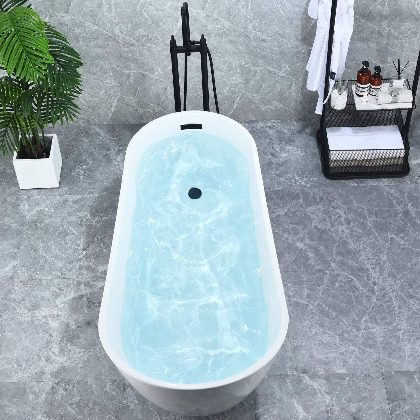 Contemporary, Single-Slipper Design Freestanding Bathtub by Altair