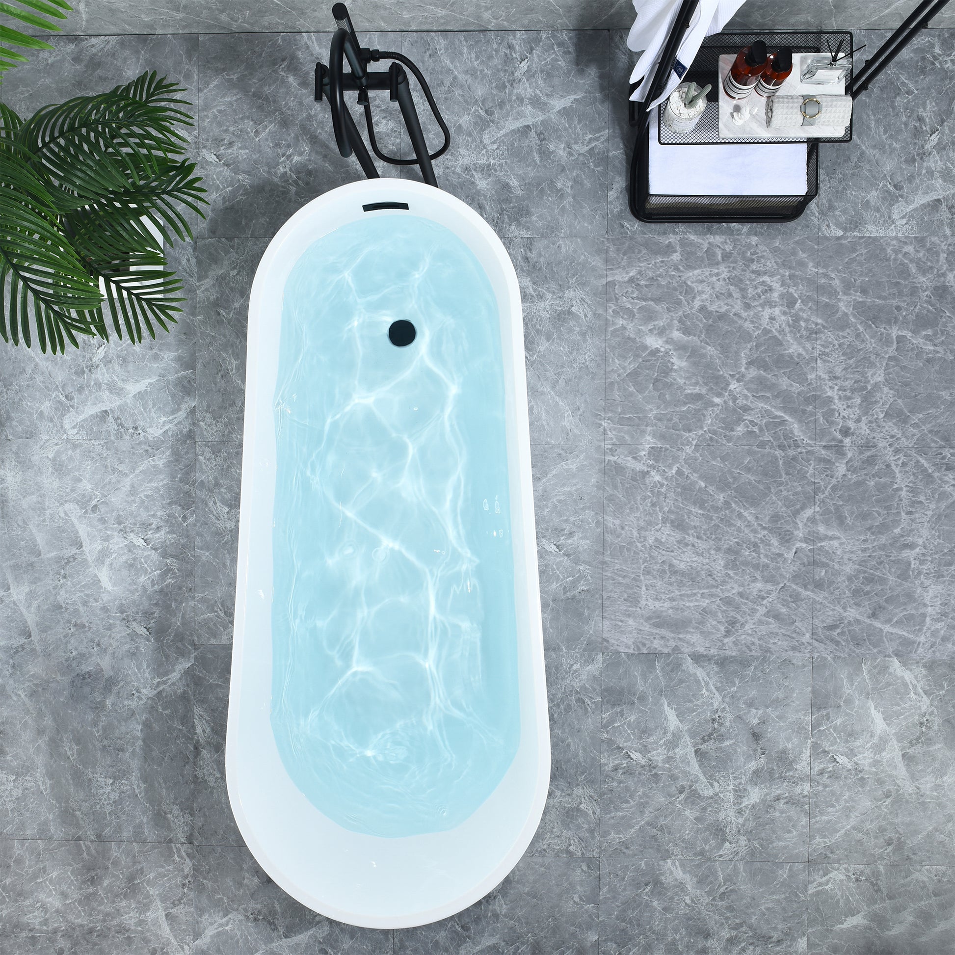 Contemporary, Single-Slipper Design Freestanding Bathtub by Altair