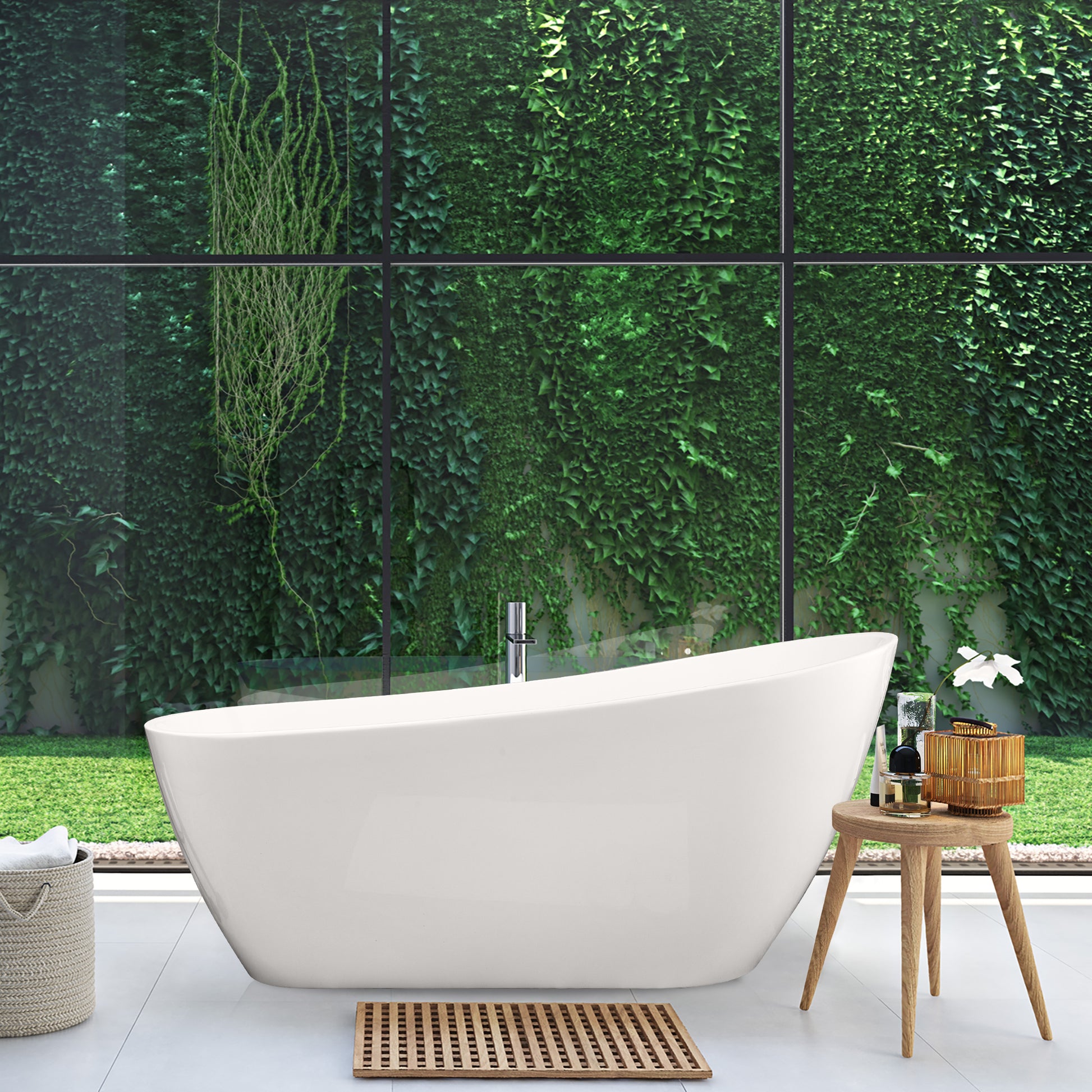 Contemporary, Single-Slipper Design Freestanding Bathtub by Altair