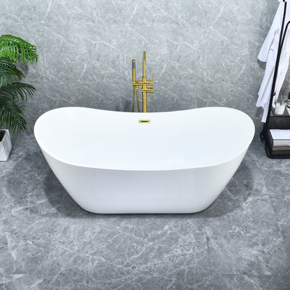 Contemporary, Double-Slipper Design Freestanding Bathtub by Altair