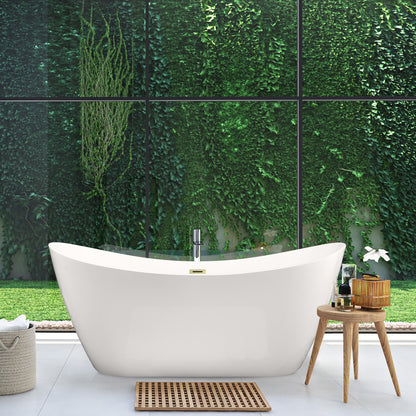Contemporary, Double-Slipper Design Freestanding Bathtub by Altair