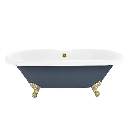 Gray Breathtaking Oval Clawfoot Bathtub by Altair