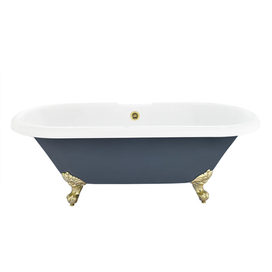 Gray Breathtaking Oval Clawfoot Bathtub by Altair