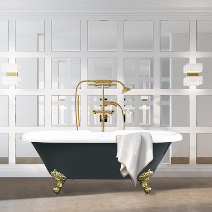 Gray Breathtaking Oval Clawfoot Bathtub by Altair