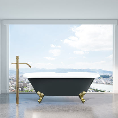 Gray Breathtaking Oval Clawfoot Bathtub by Altair