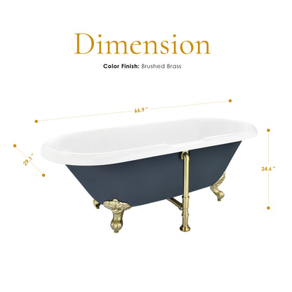 Gray Breathtaking Oval Clawfoot Bathtub by Altair