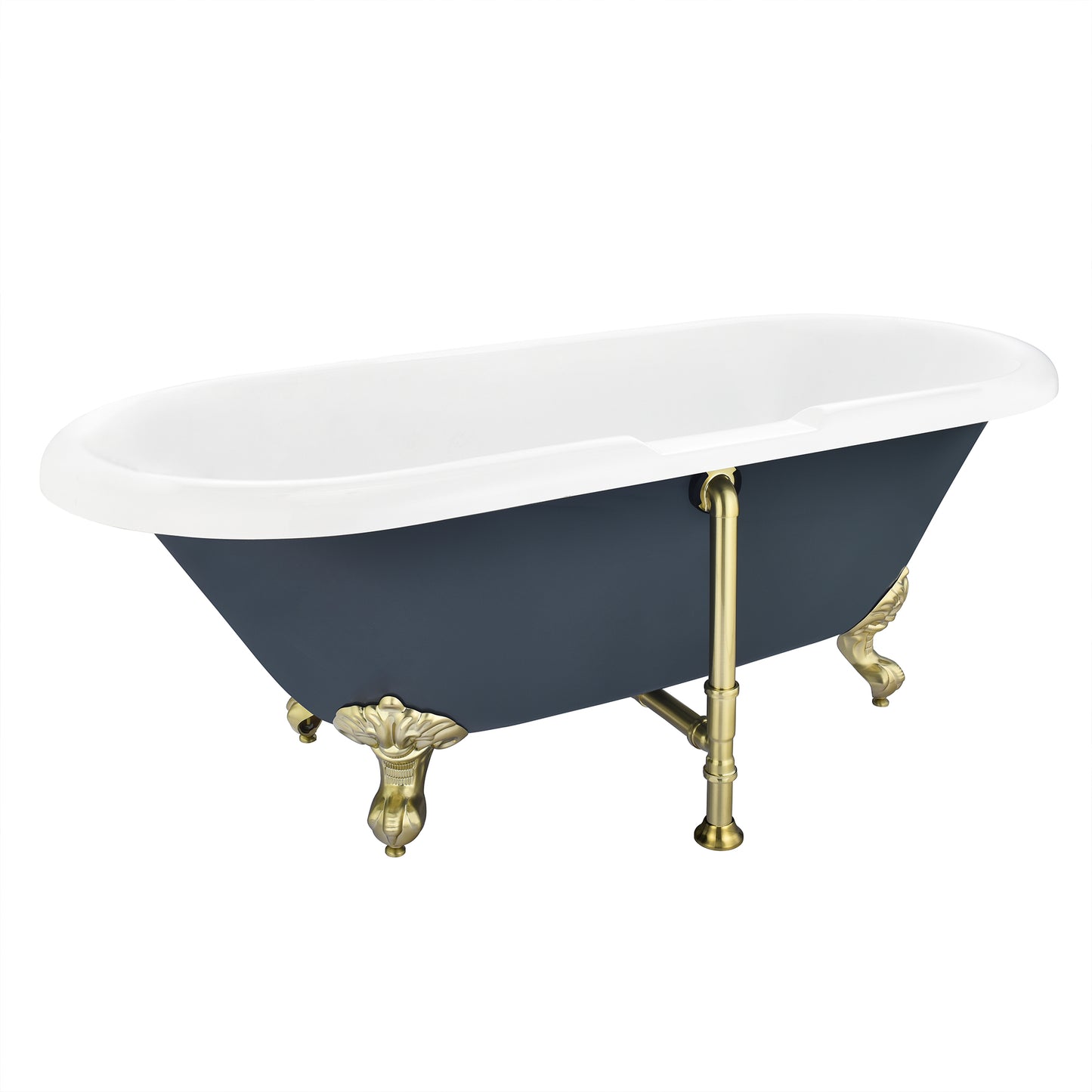 Gray Breathtaking Oval Clawfoot Bathtub by Altair