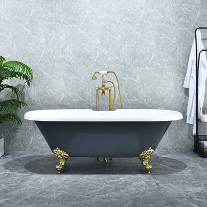 Gray Breathtaking Oval Clawfoot Bathtub by Altair