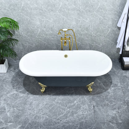 Gray Breathtaking Oval Clawfoot Bathtub by Altair