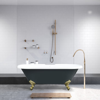 Gray Breathtaking Oval Clawfoot Bathtub by Altair
