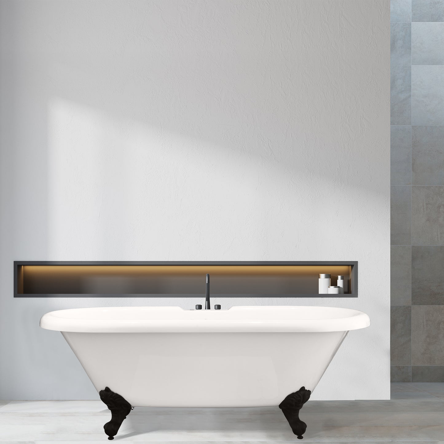 Gray Breathtaking Oval Clawfoot Bathtub by Altair
