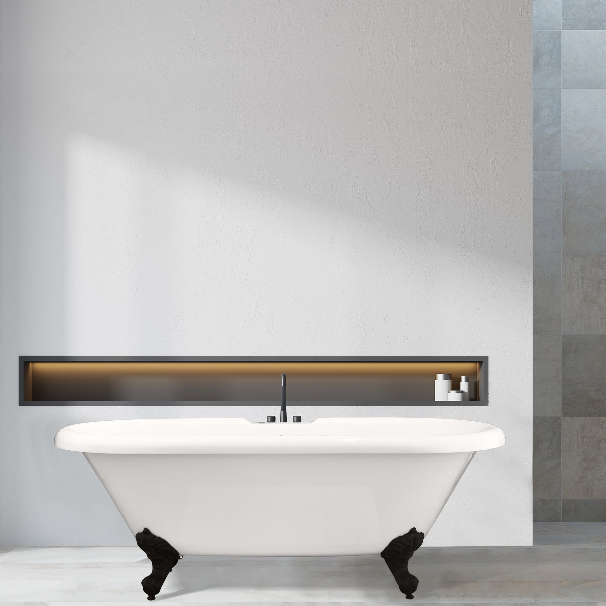 Gray Breathtaking Oval Clawfoot Bathtub by Altair