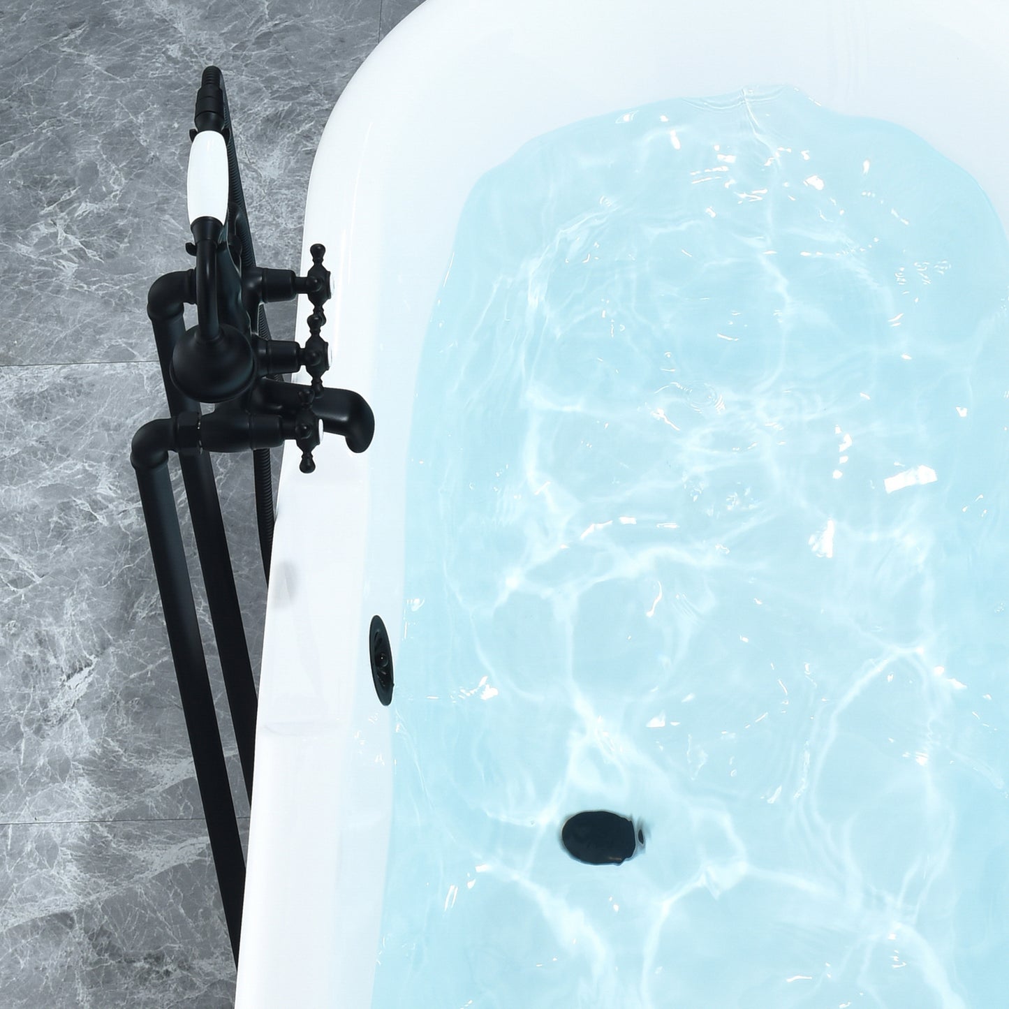 Gray Breathtaking Oval Clawfoot Bathtub by Altair