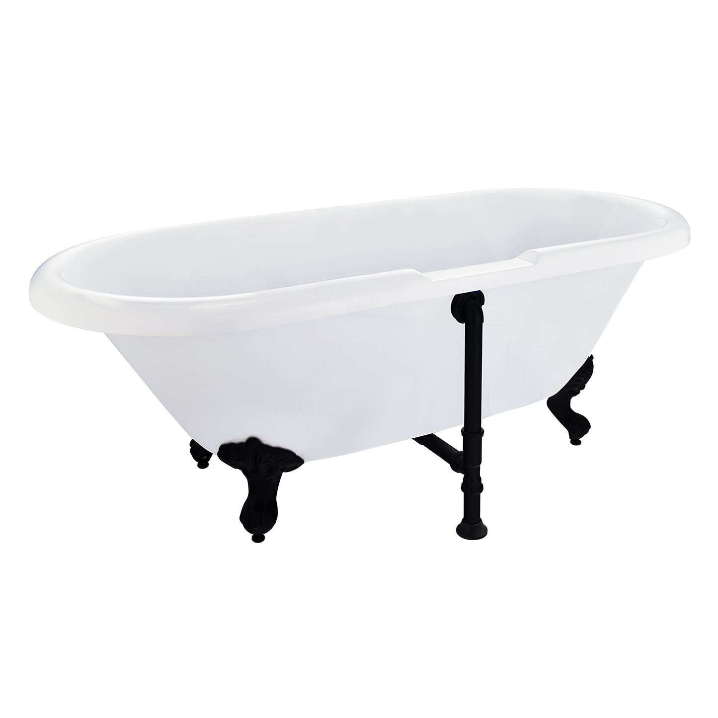Gray Breathtaking Oval Clawfoot Bathtub by Altair