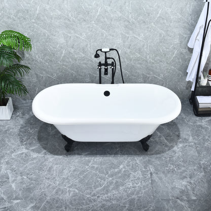 Gray Breathtaking Oval Clawfoot Bathtub by Altair