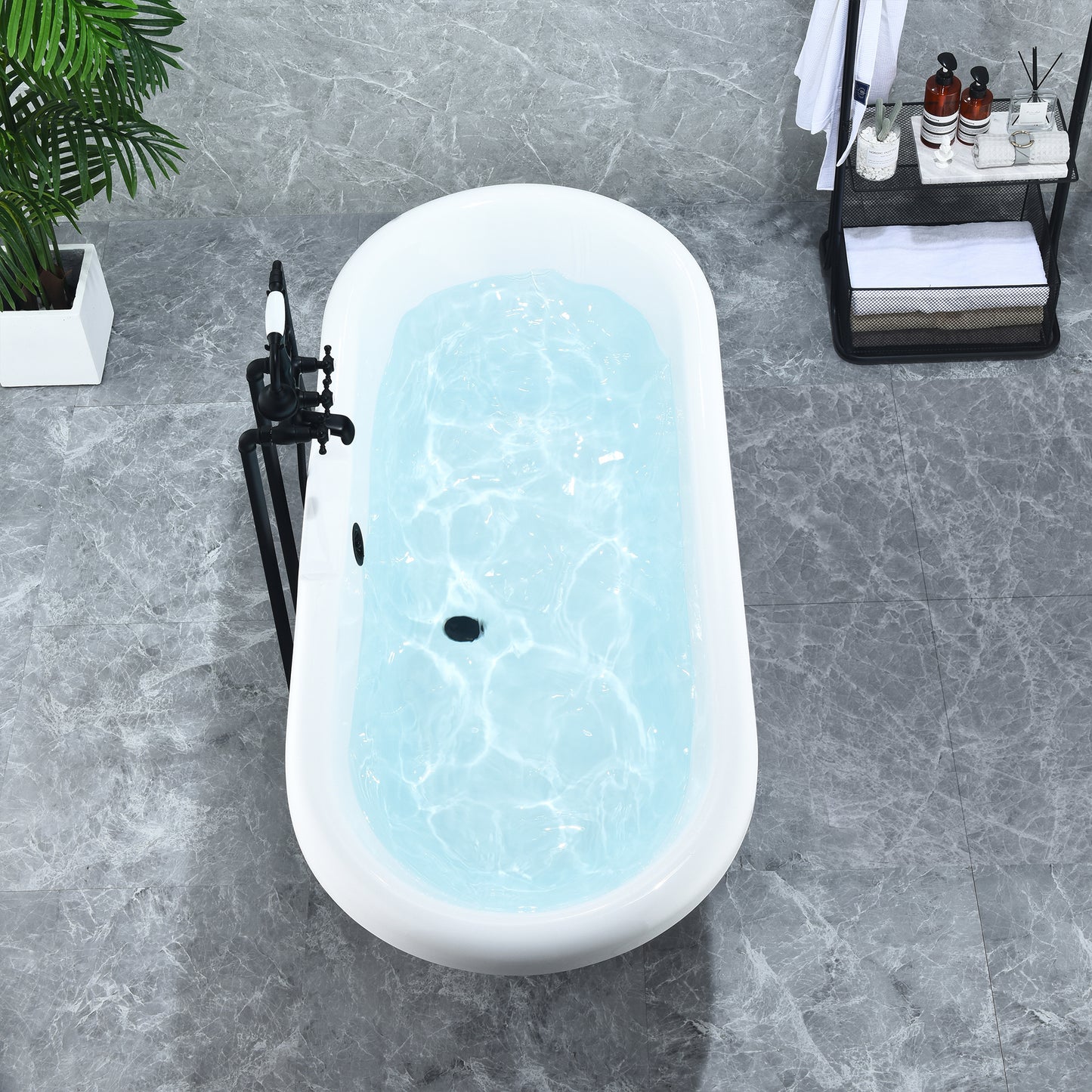 Gray Breathtaking Oval Clawfoot Bathtub by Altair