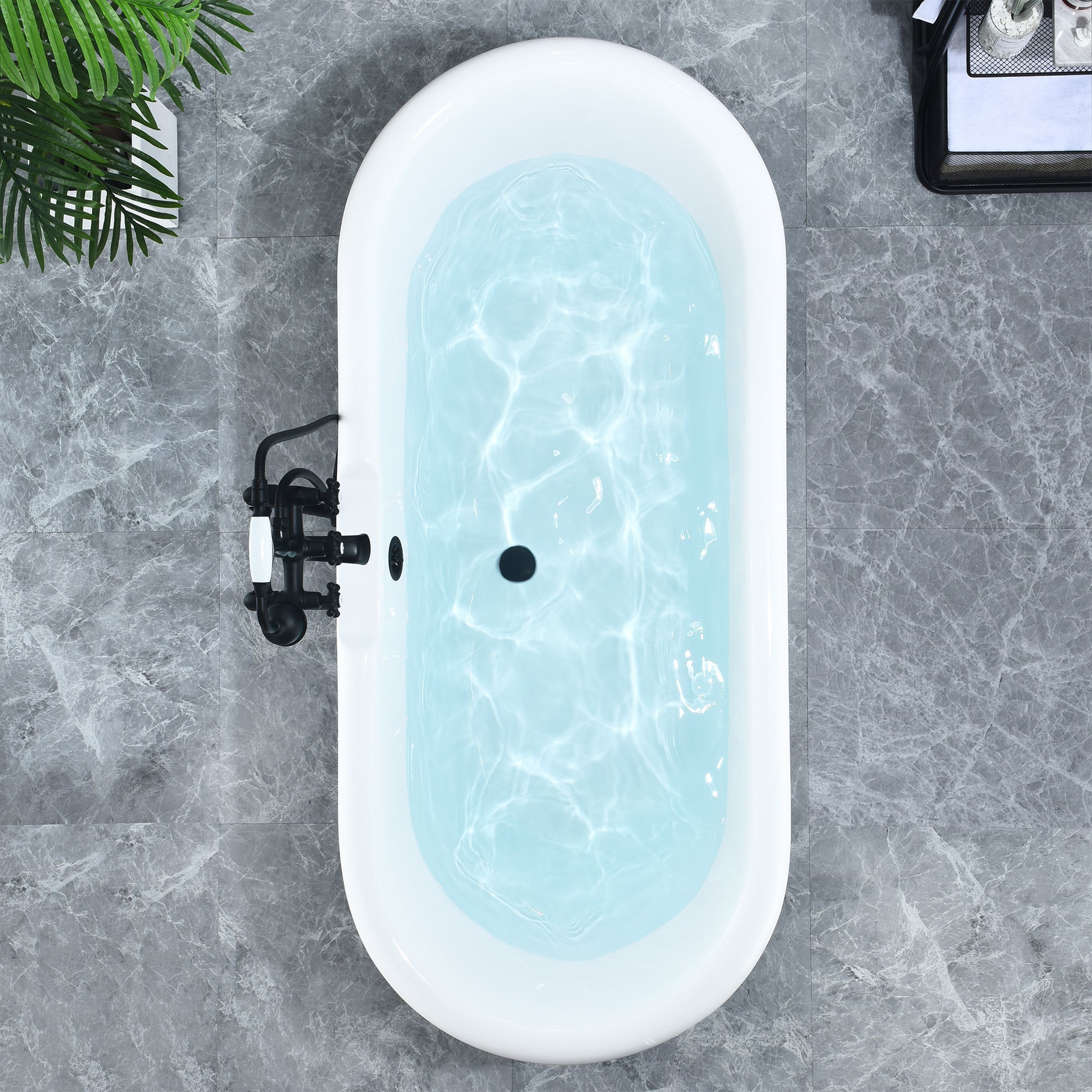Gray Breathtaking Oval Clawfoot Bathtub by Altair