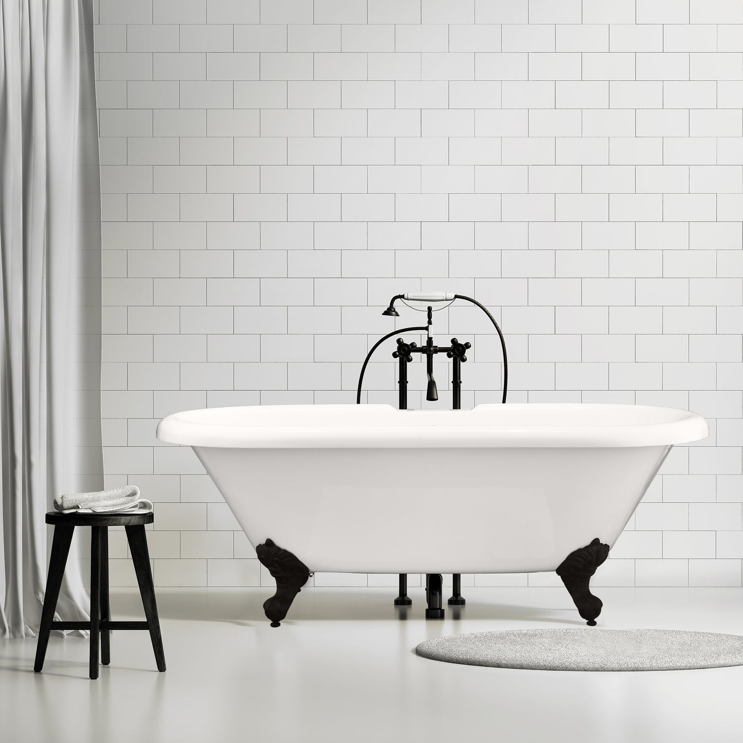 Gray Breathtaking Oval Clawfoot Bathtub by Altair