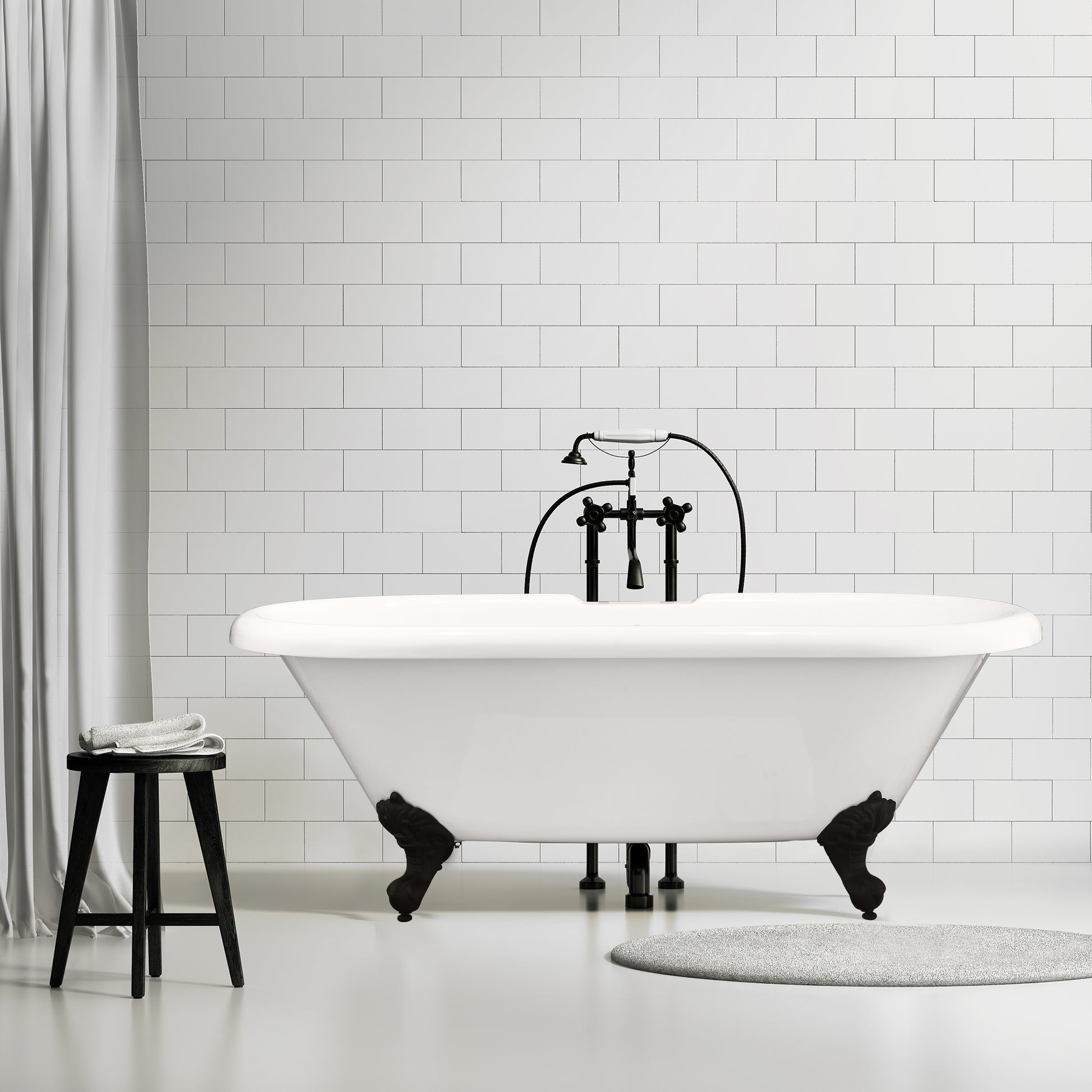 Gray Breathtaking Oval Clawfoot Bathtub by Altair