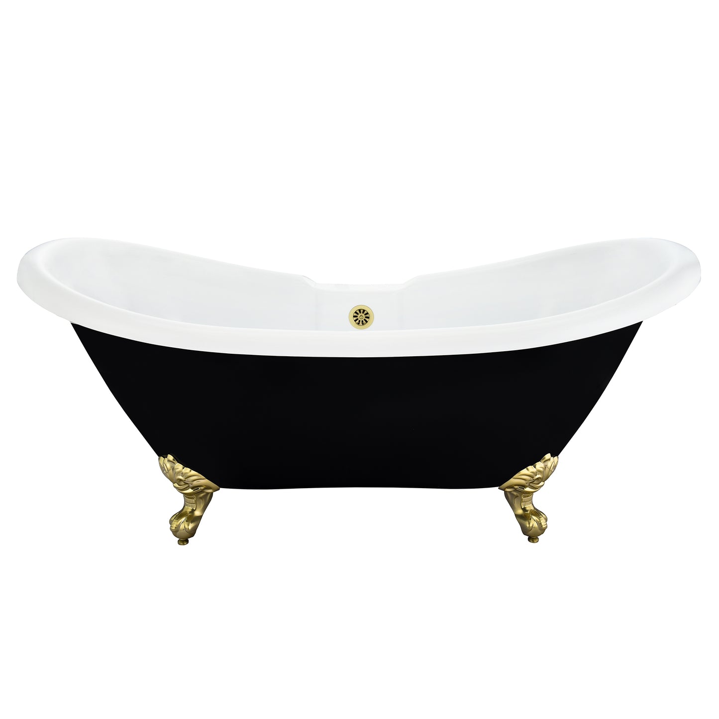 Black Double Slipper Clawfoot Bathtub by Altair