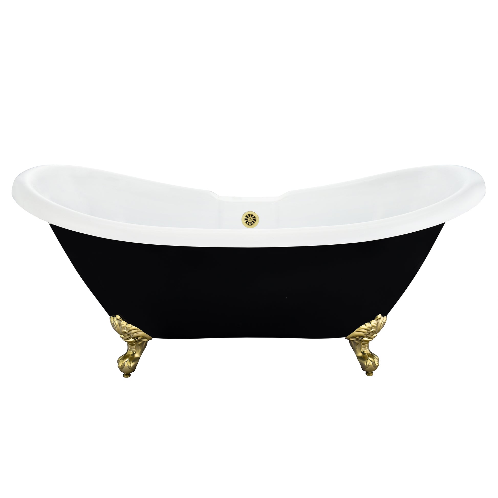 Black Double Slipper Clawfoot Bathtub by Altair