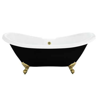 Black Double Slipper Clawfoot Bathtub by Altair