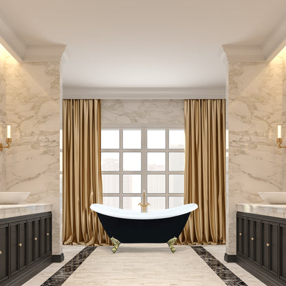 Black Double Slipper Clawfoot Bathtub by Altair