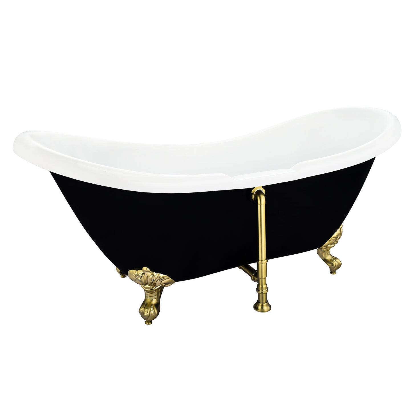 Black Double Slipper Clawfoot Bathtub by Altair