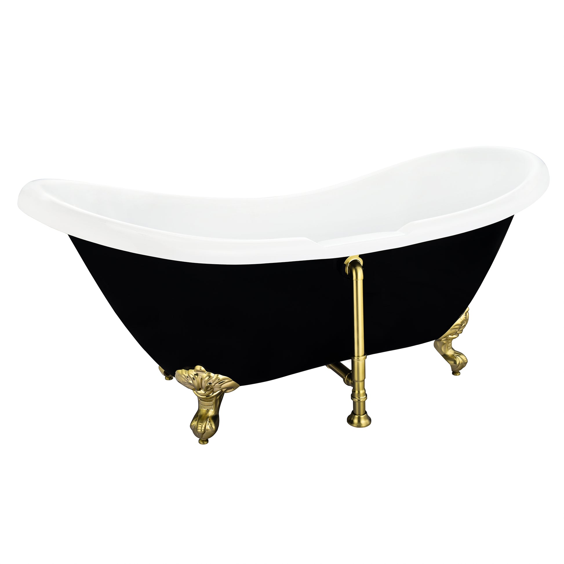 Black Double Slipper Clawfoot Bathtub by Altair