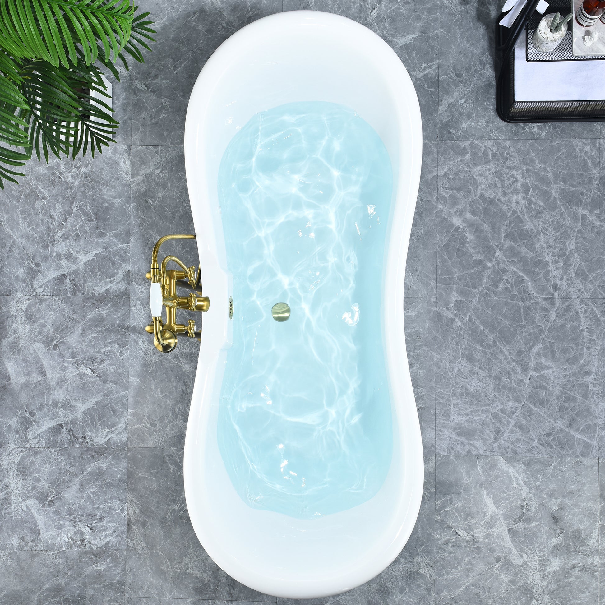 Black Double Slipper Clawfoot Bathtub by Altair
