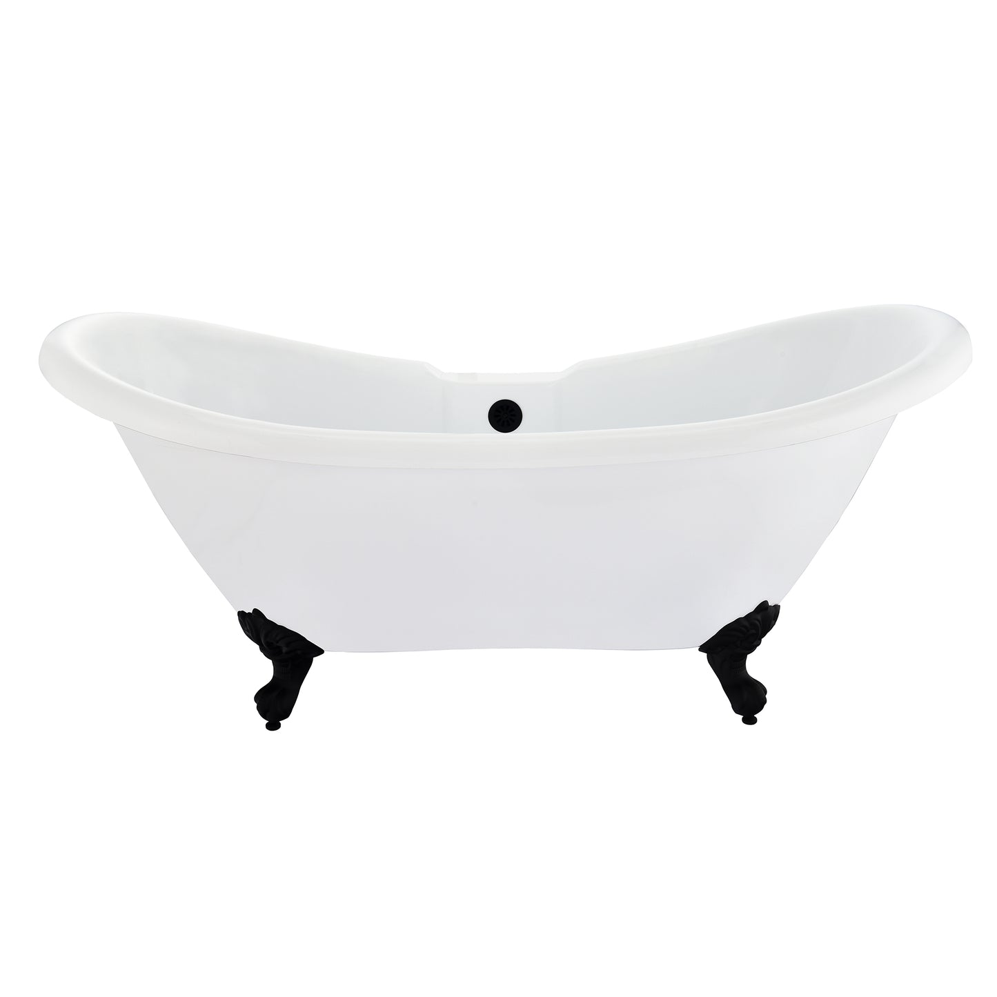 Black Double Slipper Clawfoot Bathtub by Altair