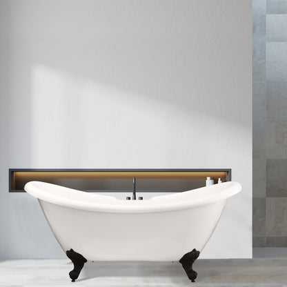 Black Double Slipper Clawfoot Bathtub by Altair