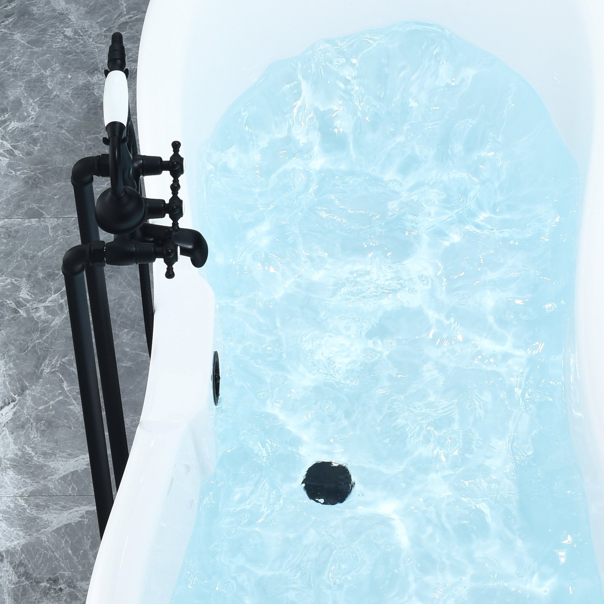 Black Double Slipper Clawfoot Bathtub by Altair