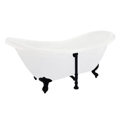Black Double Slipper Clawfoot Bathtub by Altair