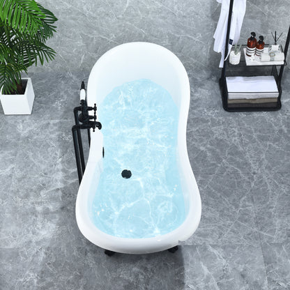 Black Double Slipper Clawfoot Bathtub by Altair