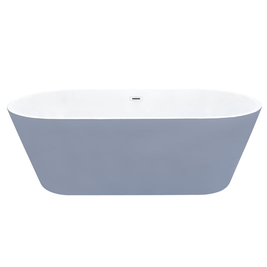 Gray Contemporary Oval Design Freestanding Bathtub by Altair
