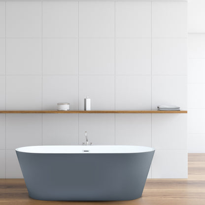 Gray Contemporary Oval Design Freestanding Bathtub by Altair