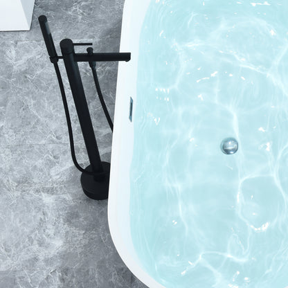Gray Contemporary Oval Design Freestanding Bathtub by Altair
