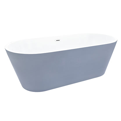 Gray Contemporary Oval Design Freestanding Bathtub by Altair